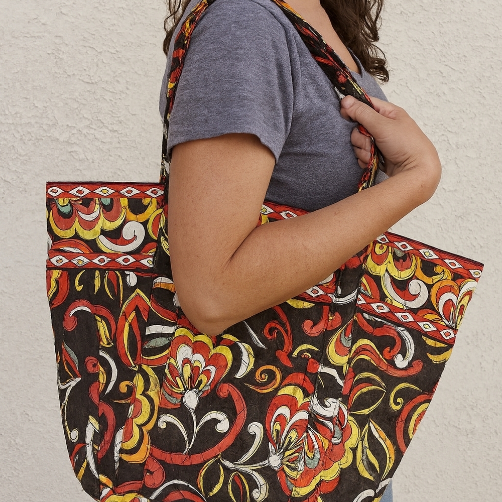 Vera Bradley quilted cotton tote bag in a paisley floral print